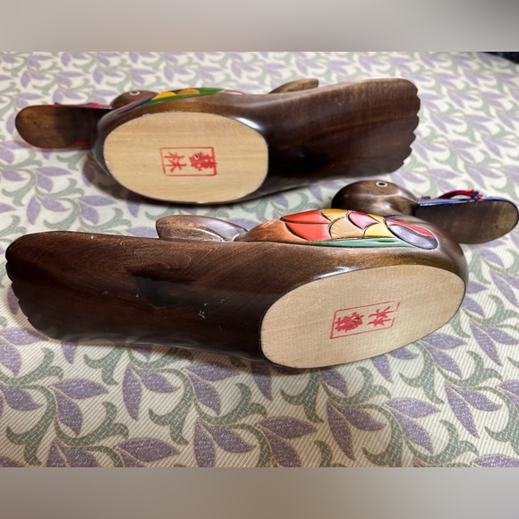 Korean Wedding Ducks - Wood, Hand Painted Pair - Picture 7 of 8